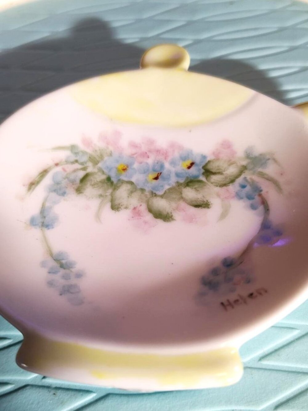vintage Porcelain tea bag/teaspoon rest SHIPS FREE